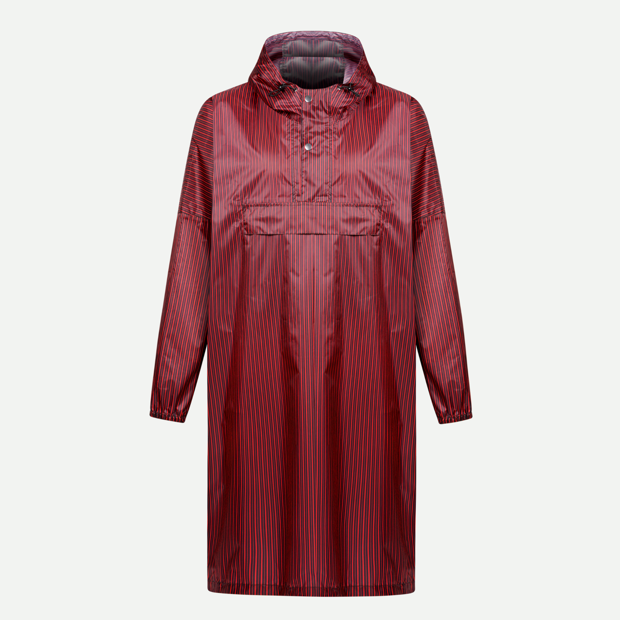 Red VeðurRó rain poncho – front view