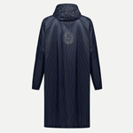 Blue VeðurRó rain poncho – back view with logo